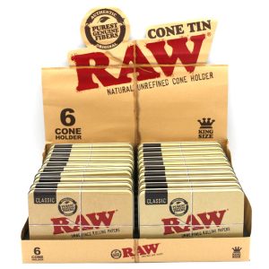RAW Tin Case für 6 Cones King Size (Joint-Dose) Display 20 Stück