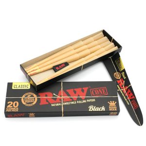 RAW Black PreRolled Cones King Size 20er Pack